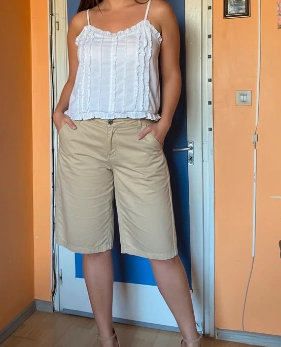 Stitch & Soul bézs térdig érő rövidnadrág L/40 – kiváló állapot 1