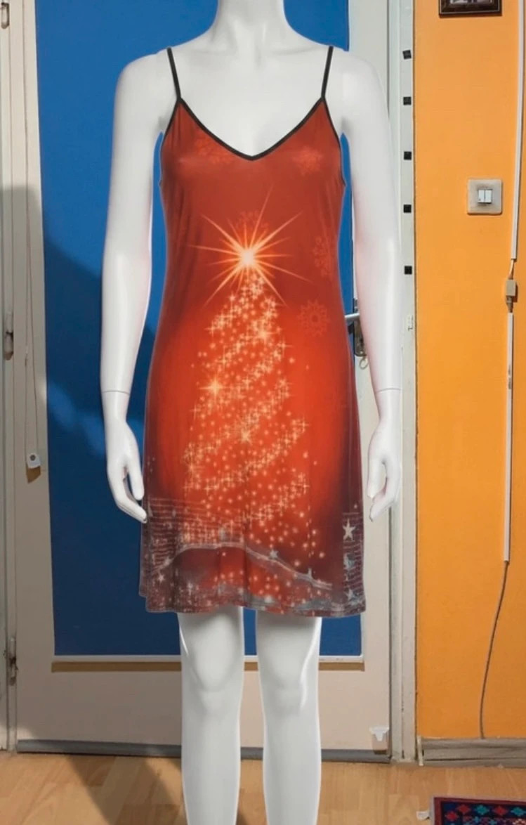 ÚJ Címkés Piros Csillagos Ruha 2