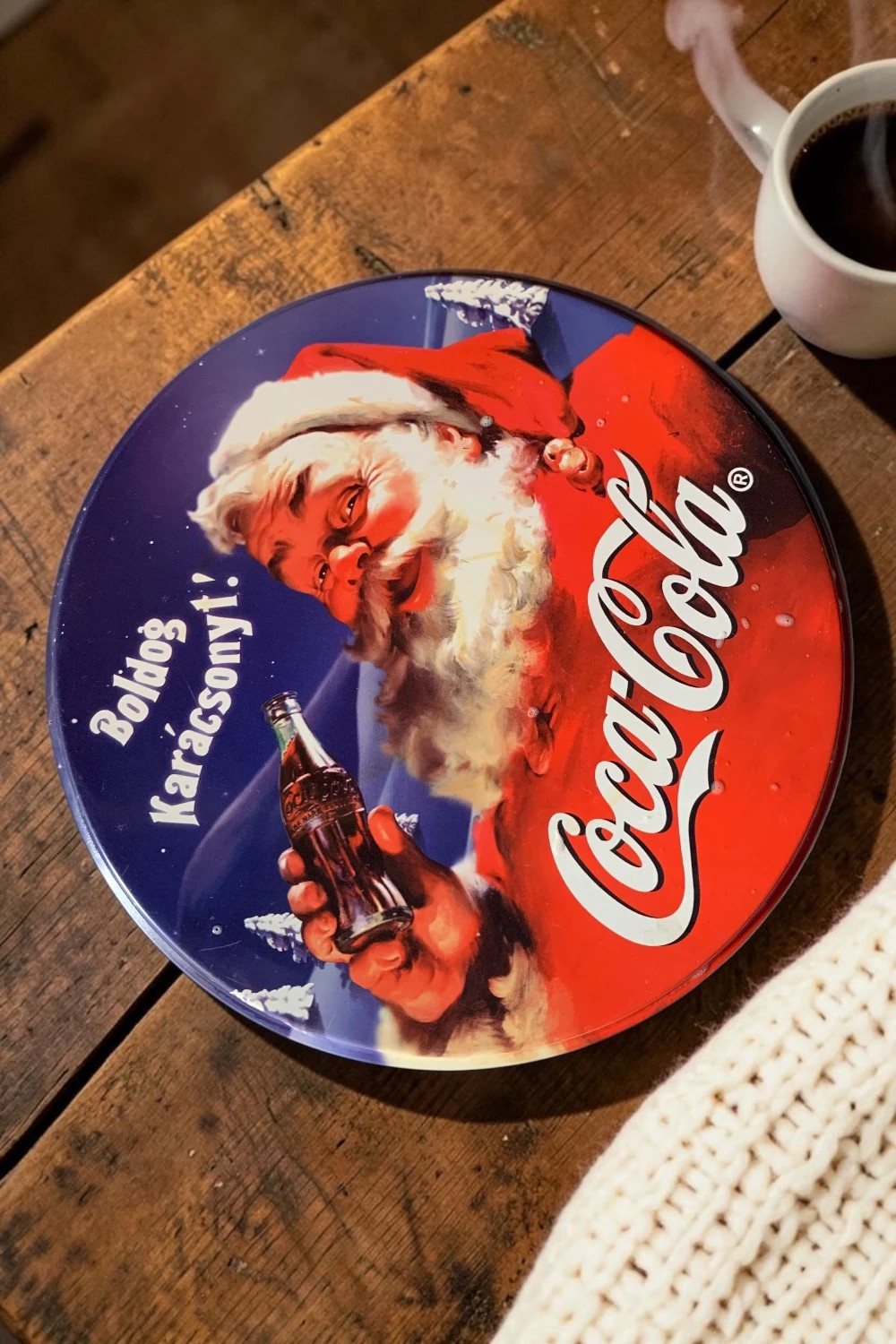 Karácsonyi Coca-Cola fém süteményes doboz (mikulásos-kamionos) 2