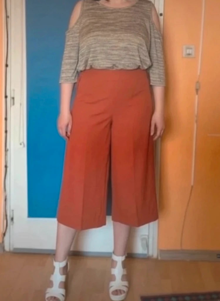 Vadonatúj Lefties Culotte Nadrág Címkével Gyönyörű Téglarozsda / EU 42 1