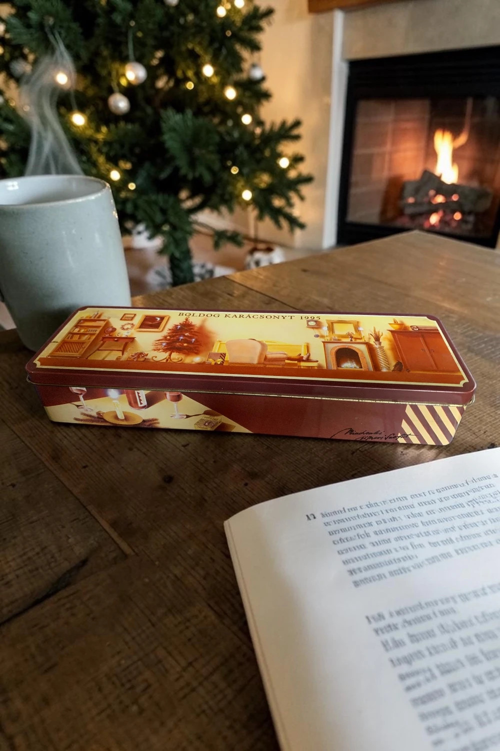 Retro Sopianae (Szofi) karácsonyi cigarettás fémdoboz (1995) 4