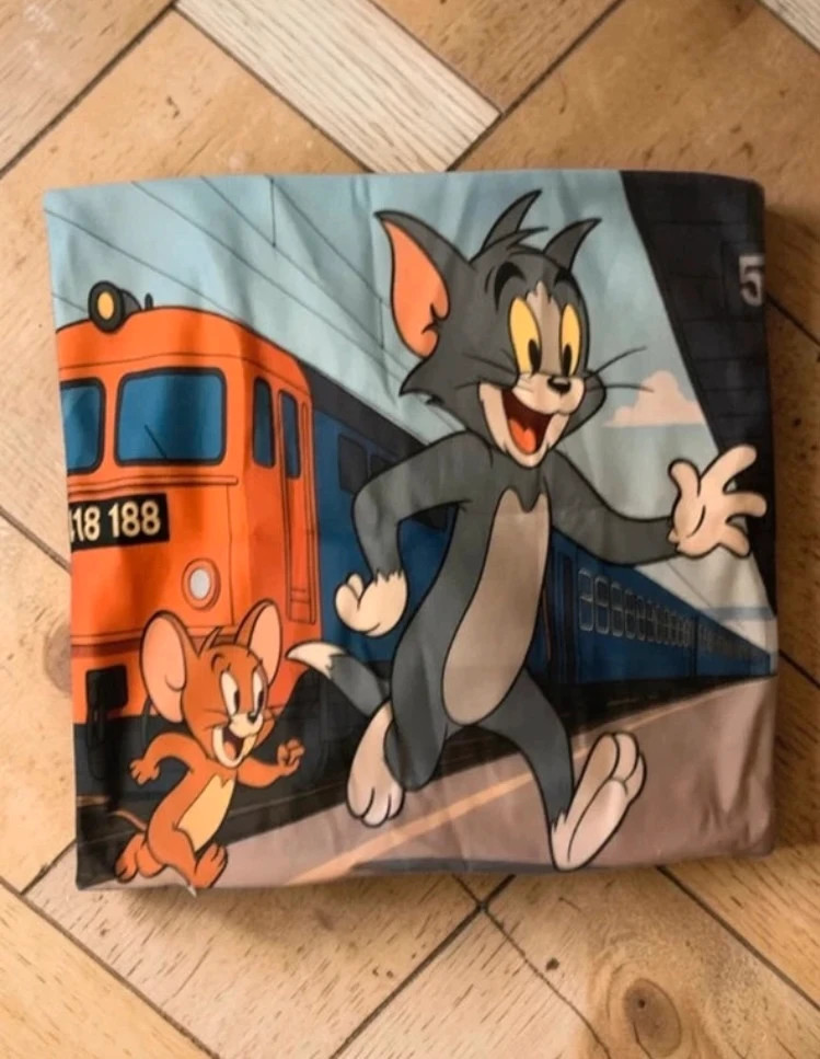 🐱🐭 Új cimkés Kétoldalas Tom és Jerry párnahuzat (40×40 cm) 2