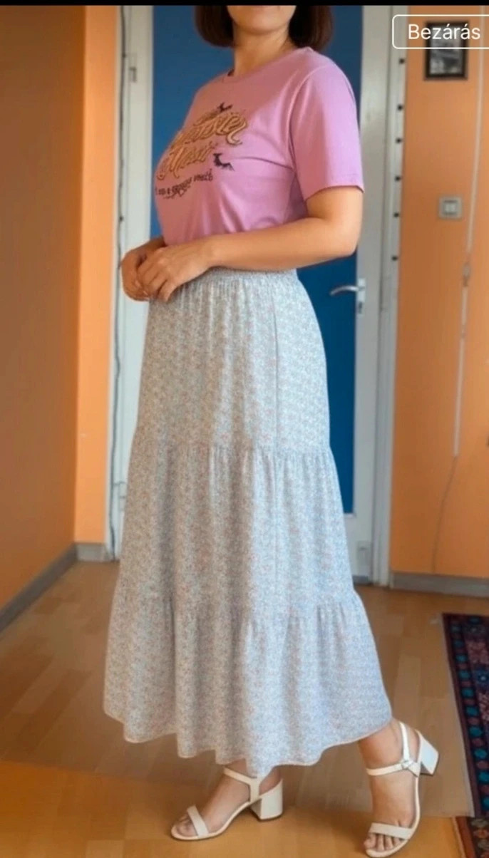 Beloved csinos virágmintás gumis derekú szoknya (L / 40) 1