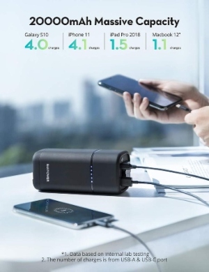 RAVPower Power Bank with AC Outlet 80W 20000mAh Photo 3
