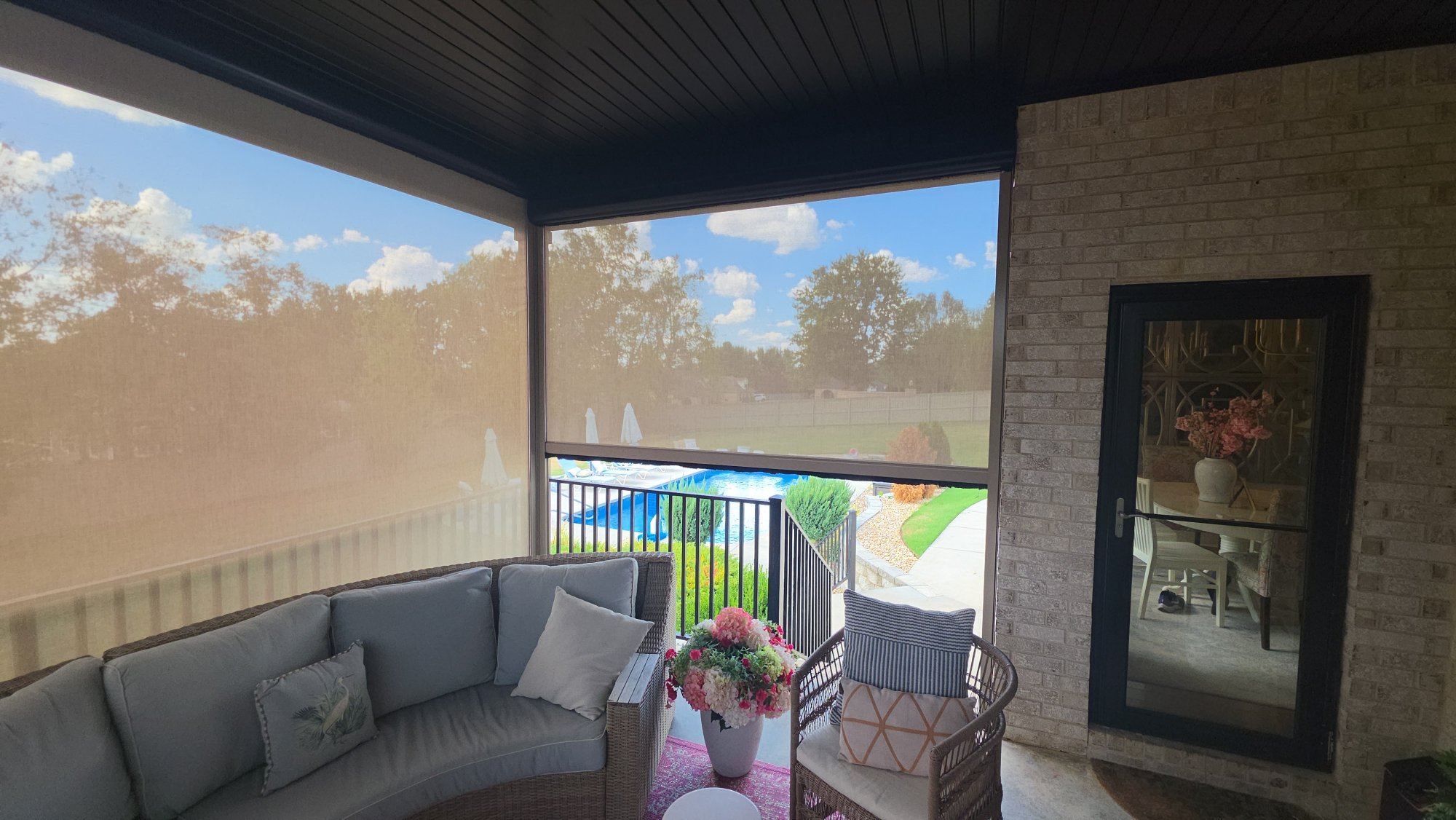 Motorized retractable screens in Cave springs, Arkansas — finished installation
