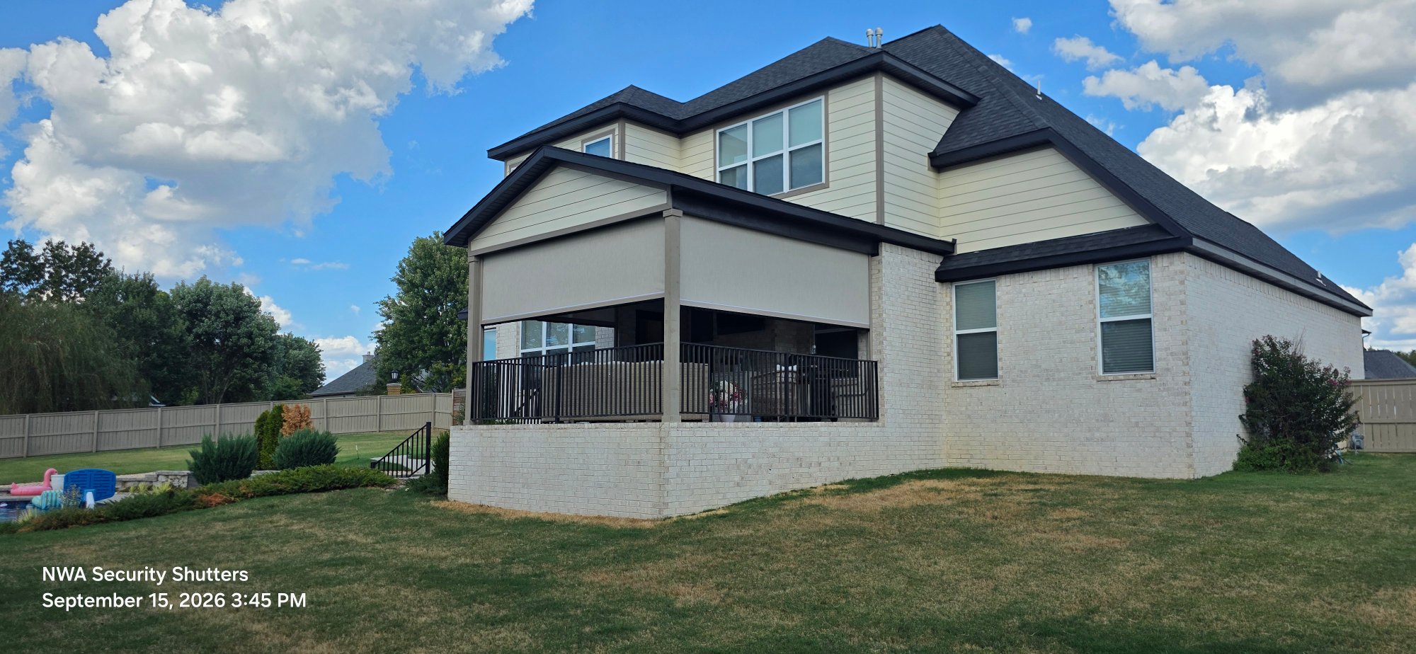 Motorized retractable screens in Cave springs, Arkansas — finished installation