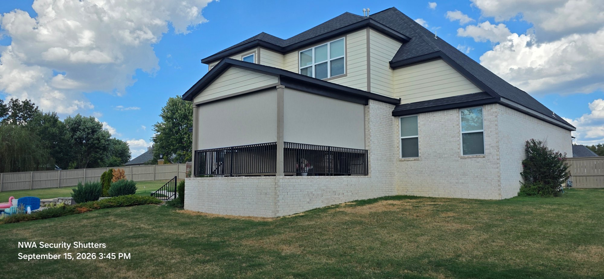 Motorized retractable screens in Cave springs, Arkansas — finished installation