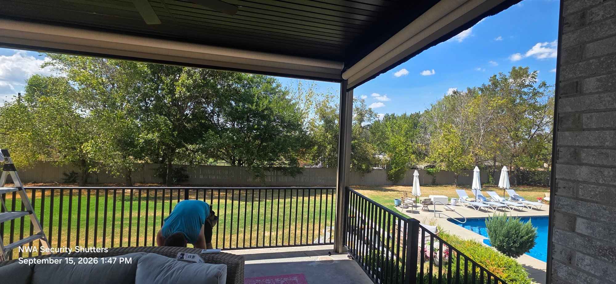 Motorized retractable screens in Cave springs, Arkansas — finished installation