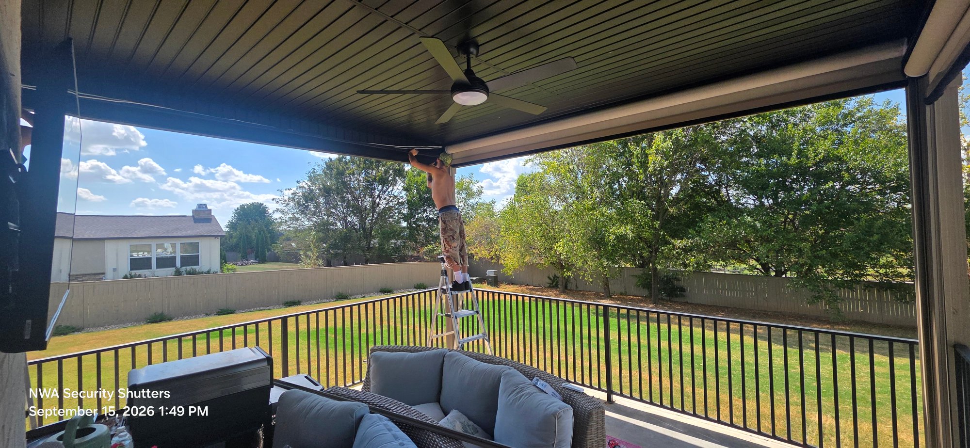 Motorized retractable screens in Cave springs, Arkansas — finished installation