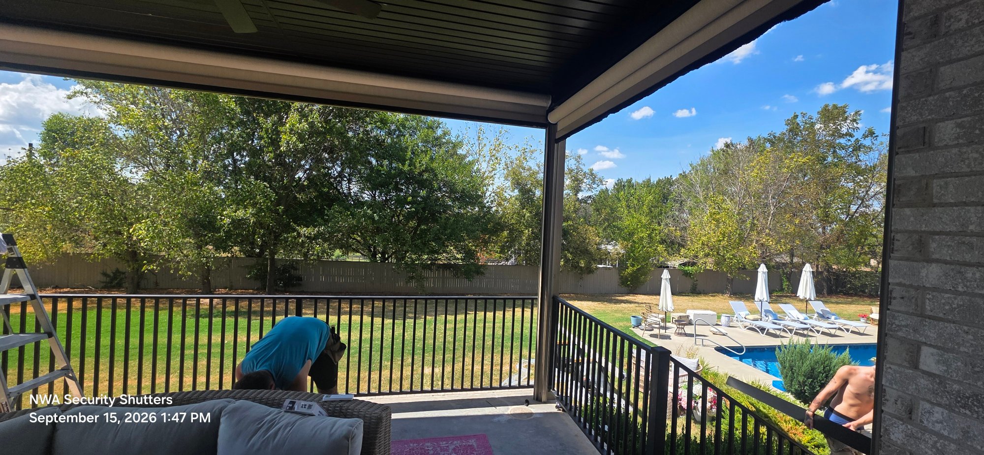 Motorized retractable screens in Cave springs, Arkansas — finished installation