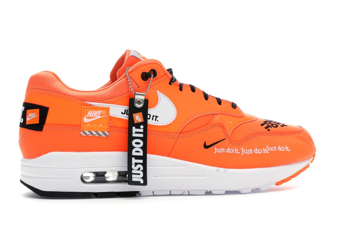 nike air max 1 just do it white orange
