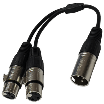 Calrad High Grade XLR Male To Dual Female Y Cable (6.5 In. Long)