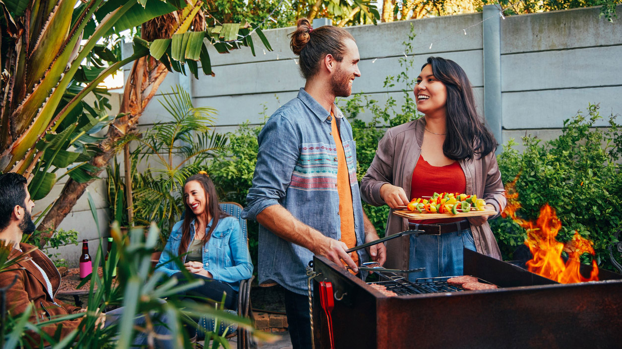 Firewood-fueled BBQ party