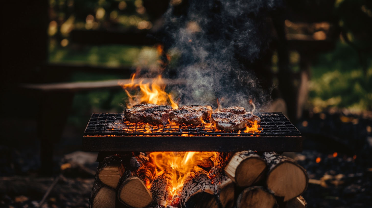 Grilling with hardwood
