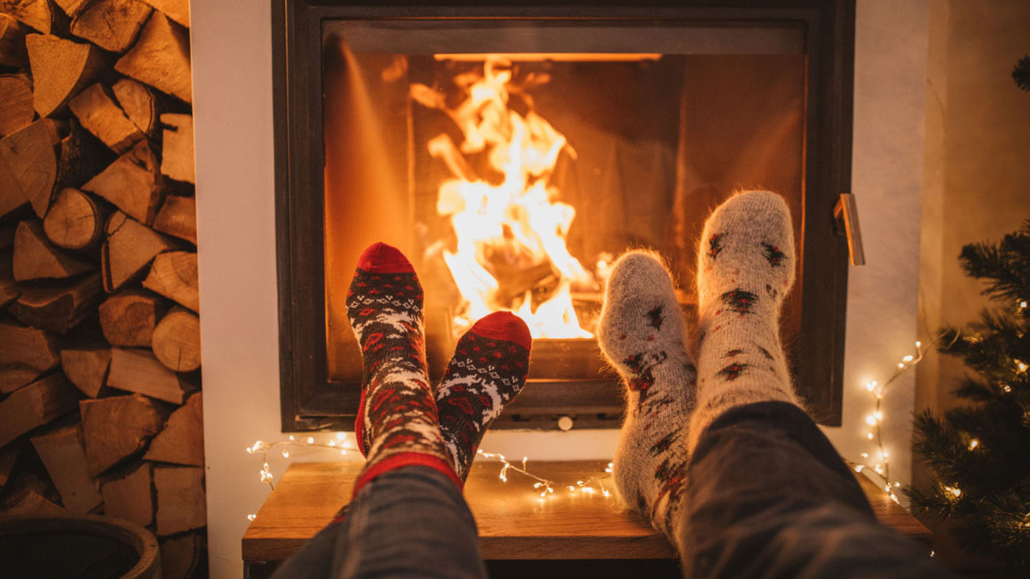 Perfect indoor winter fire