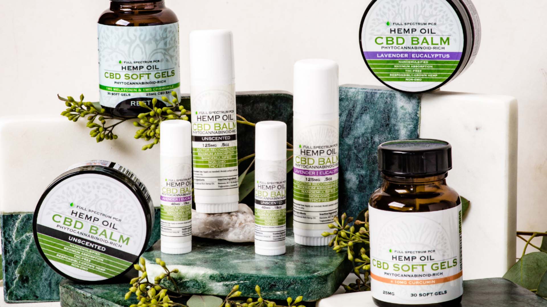 Curated products on shelf