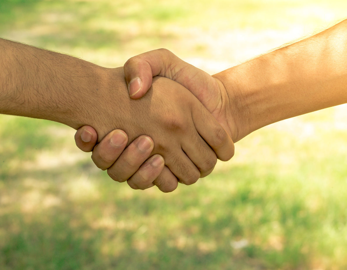 Handshake representing partnerships