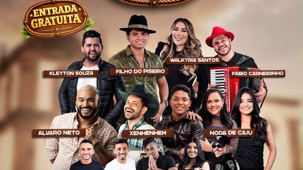 Expo Oeiras abre noite de shows nesta quinta com Chico da Pitú, Fabio Carneirinho, Álvaro Neto e Xenhenhém