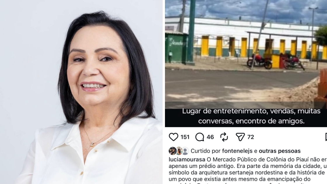 Ex-prefeita Lúcia Moura critica demolição do antigo Mercado Público de Colônia do Piauí