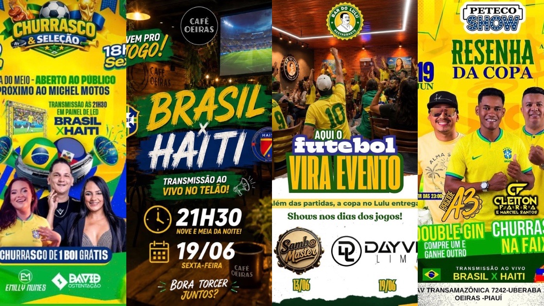 Copa movimenta Oeiras com telões, shows e programação especial em vários pontos da cidade