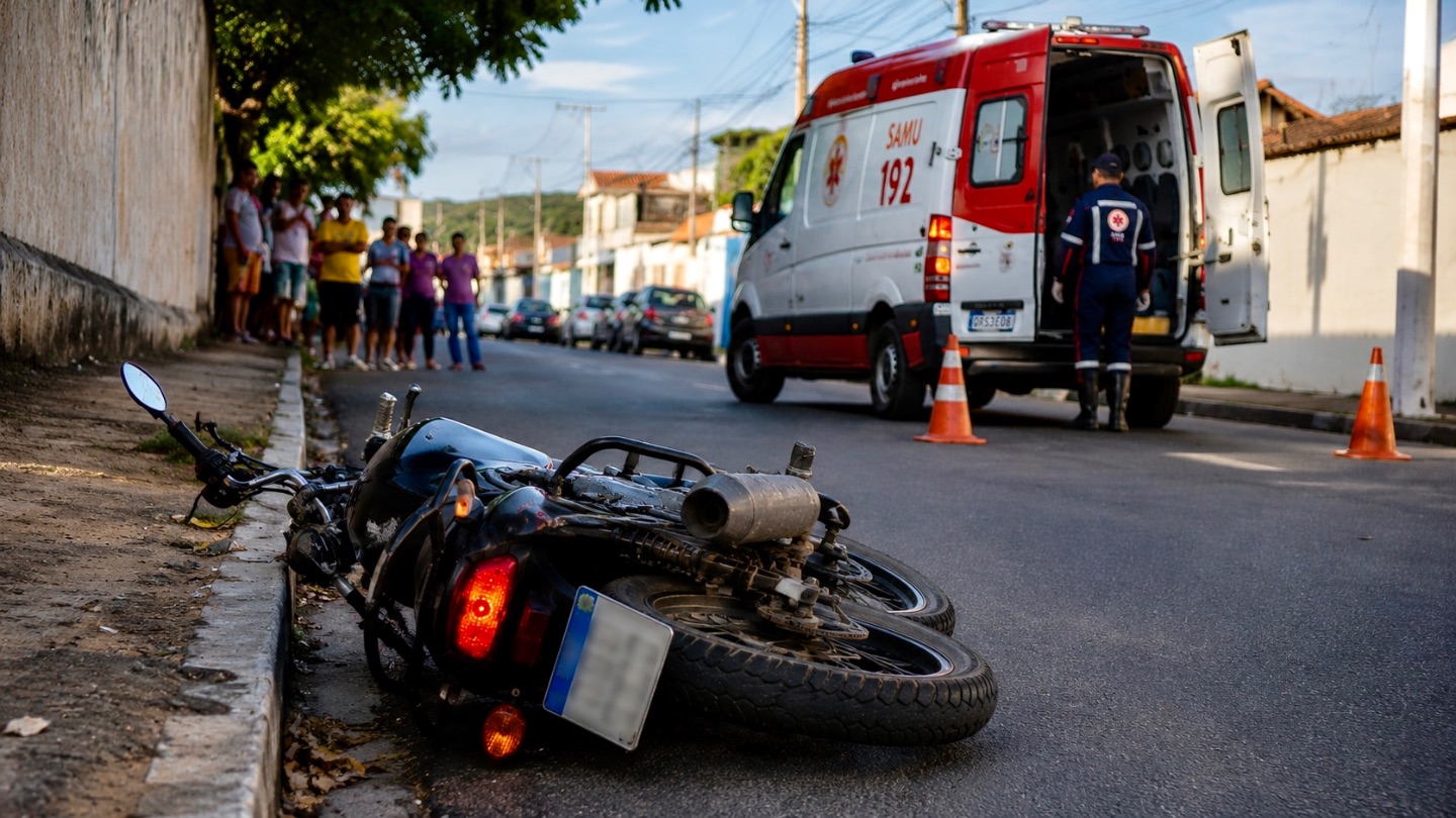 Motociclista colide contra muro e fica ferido em Oeiras