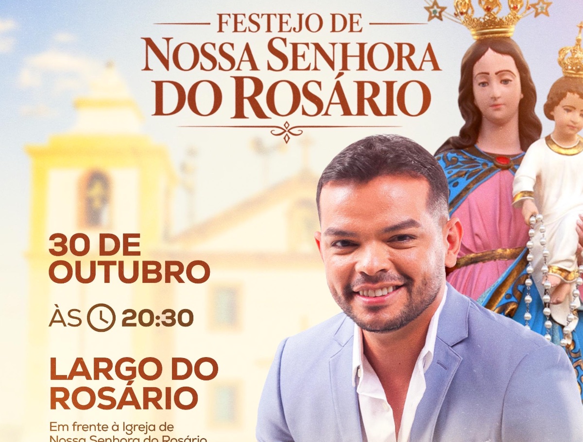 Flávio Moura fará show católico no Festejo de Nossa Senhora do Rosário em Oeiras
