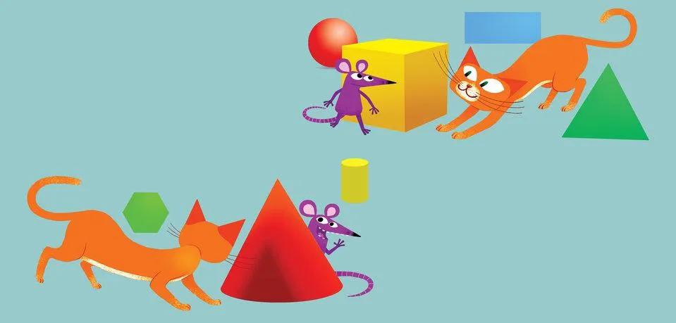 Image illustraton for the book:Cube Cat, Cone Cat