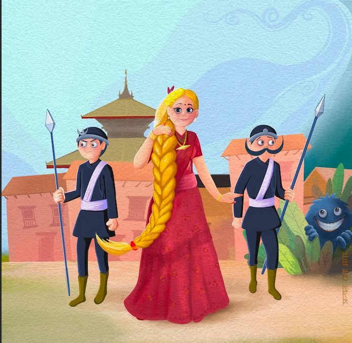 Image illustraton for the book:The Princess with Golden Hair