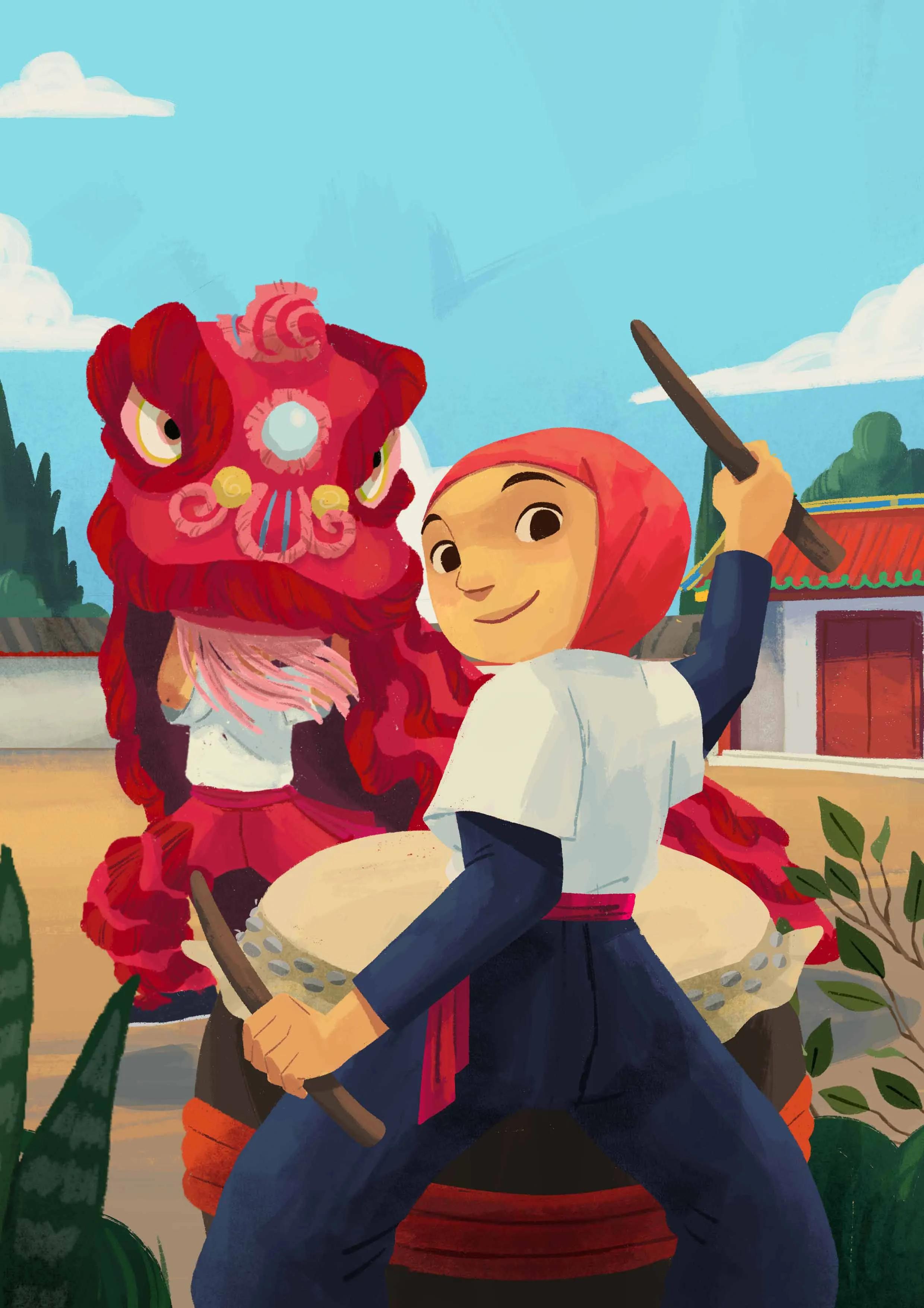 Image illustraton for the book:The Red Lion Dancer