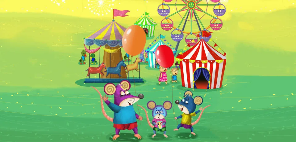 The three mice are at the carnival.