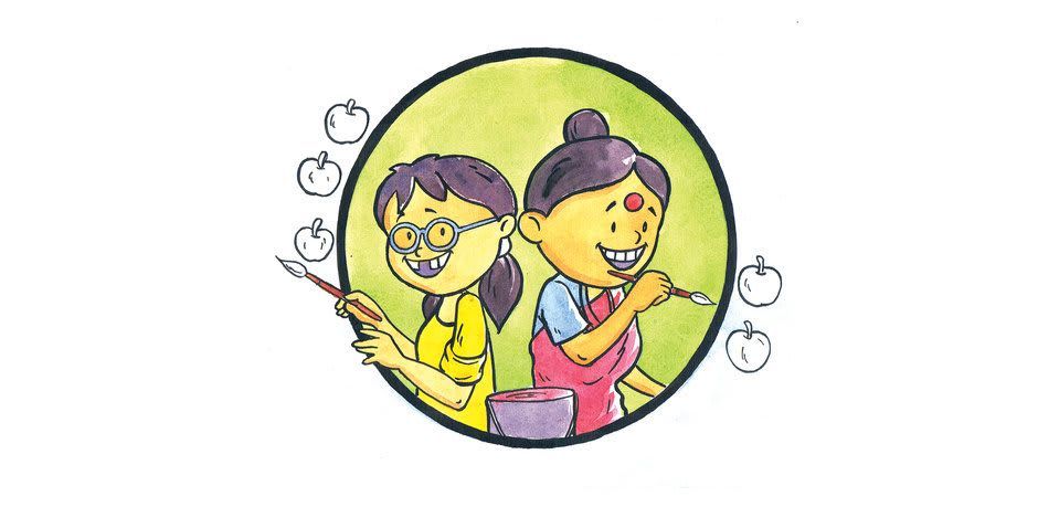 Image illustraton for the book:A Sweet Apple