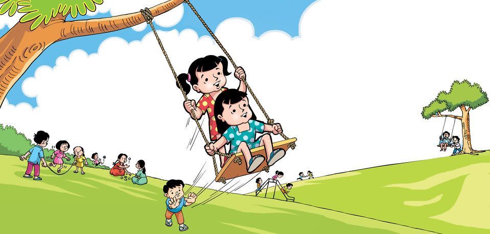 Image illustraton for the book:Chunu &amp; Munu: Let Us Play Now