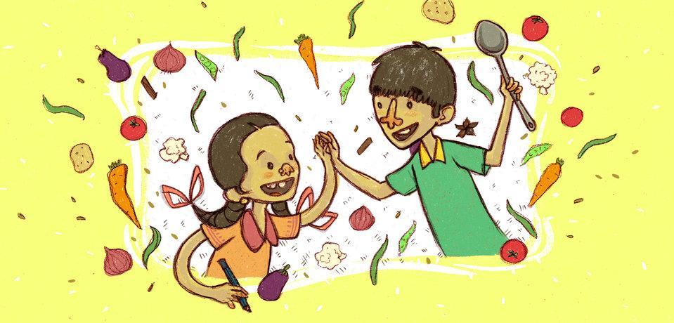 Image illustraton for the book:Dum Dum-a-Dum Biryani!
