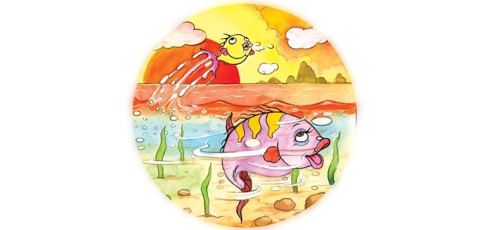 Image illustraton for the book:Plek Plok, the Lucky Little Fish