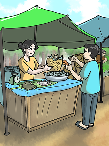 Image illustraton for the book:My Aunt Sells Fish