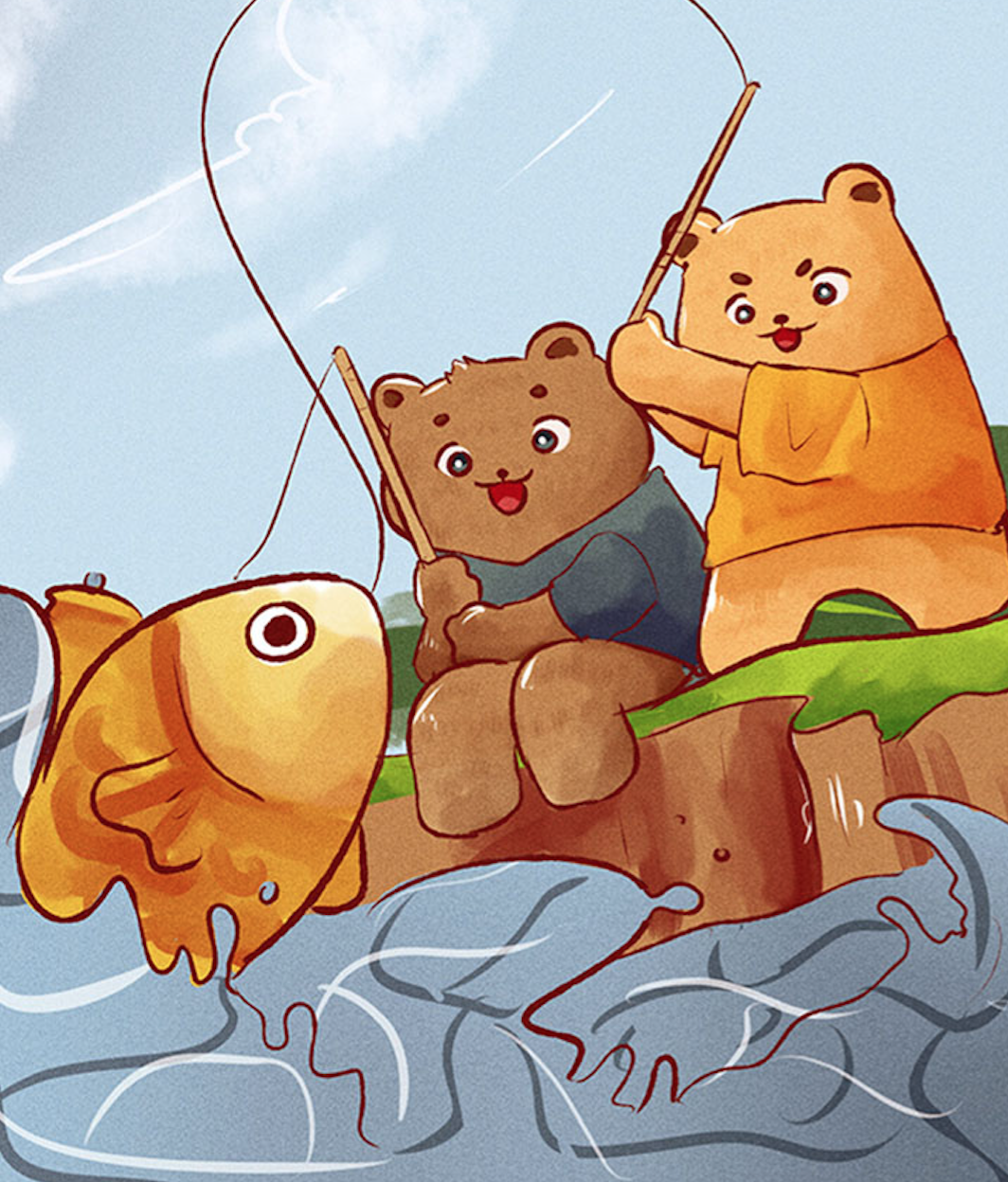 Image illustraton for the book:Let's Go Fishing, Dad!