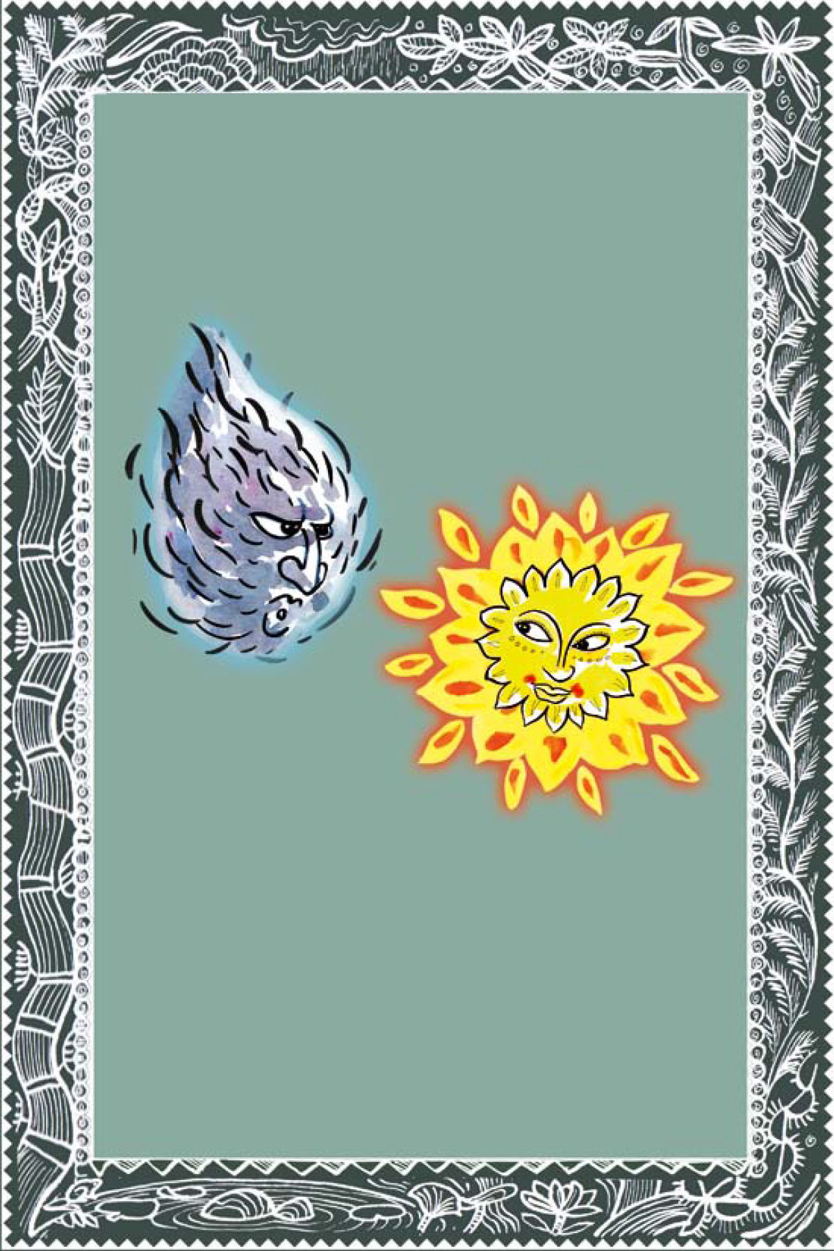 Image illustraton for the book:The Wind and the Sun