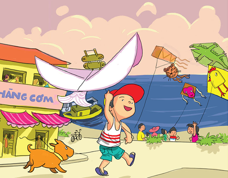 Image illustraton for the book:The Town of Flying Kites