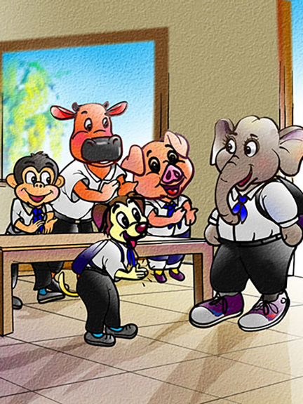 Image illustraton for the book:Going to School