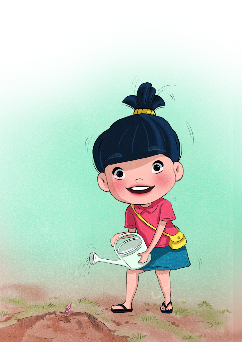 Image illustraton for the book:Sophy Plants A Pig