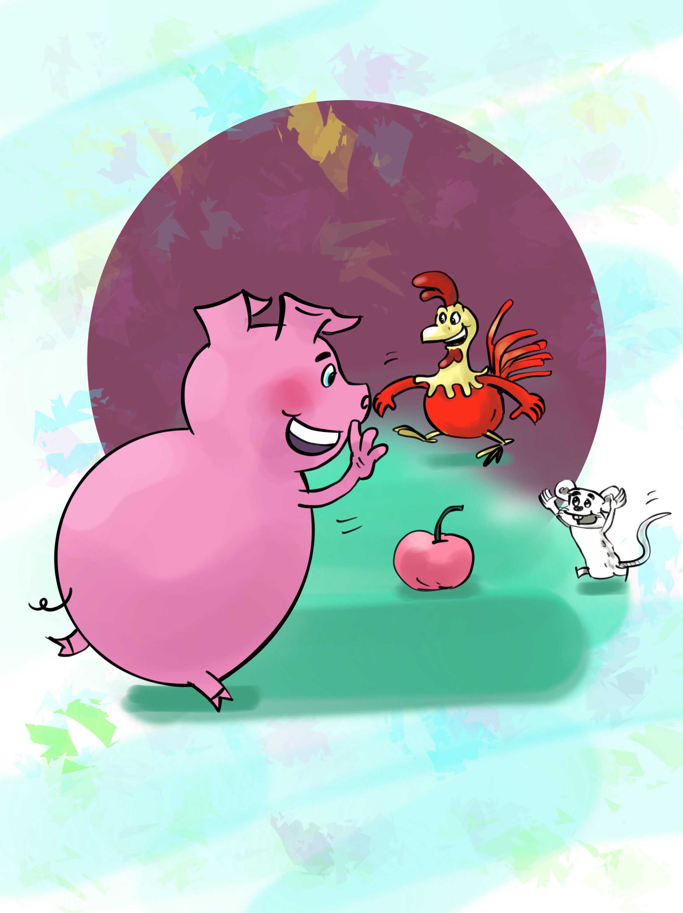 Image illustraton for the book:Who Gets the Apple?