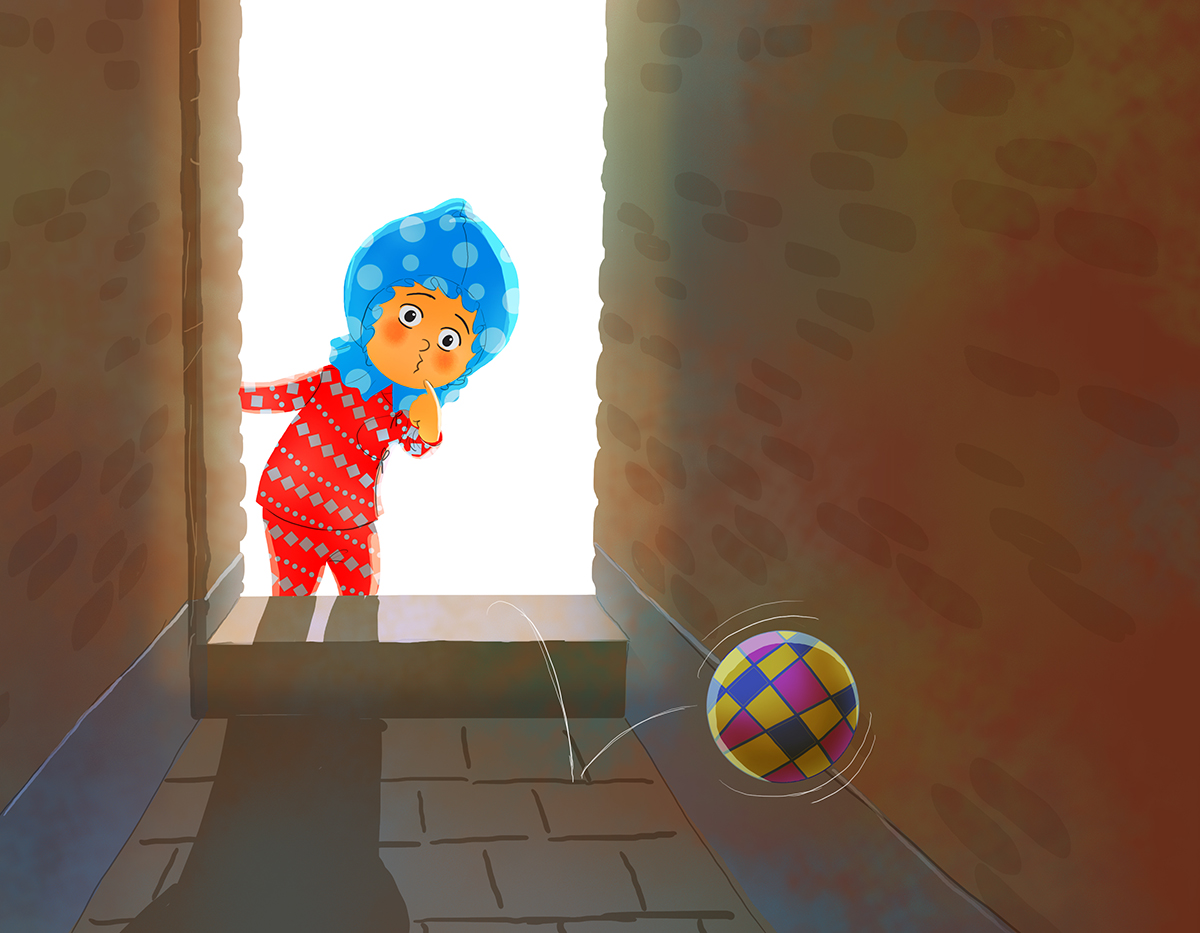 Image illustraton for the book:Bittu’s Colorful Ball