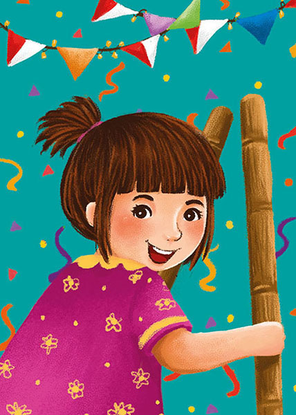 Image illustraton for the book:Sutiha and the Stilt Festival