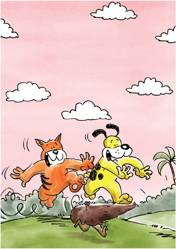 Image illustraton for the book:Cat &amp; Dog and the Yam