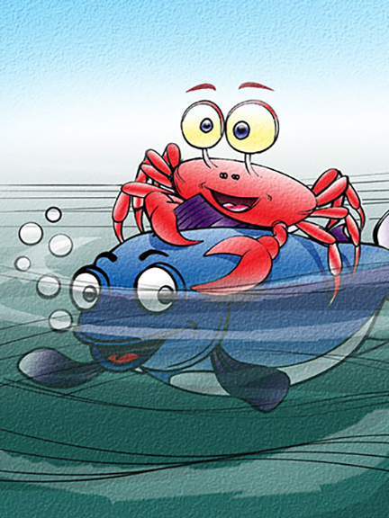 Image illustraton for the book:Crab and Fish Are Friends