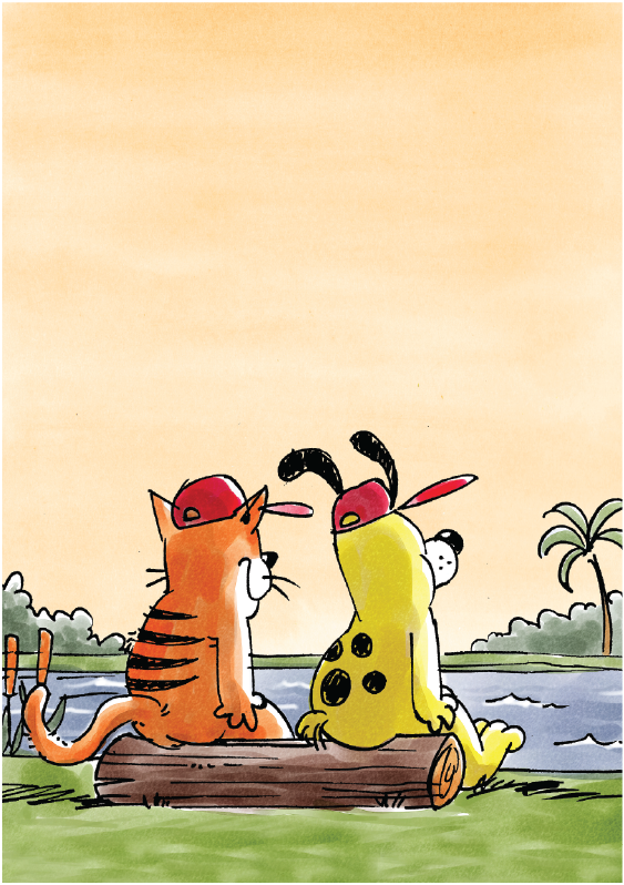Image illustraton for the book:Cat &amp; Dog and the Hat