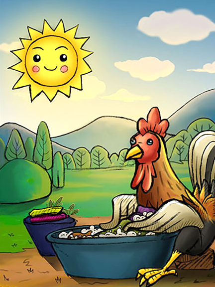 Image illustraton for the book:The Rooster and the Sun
