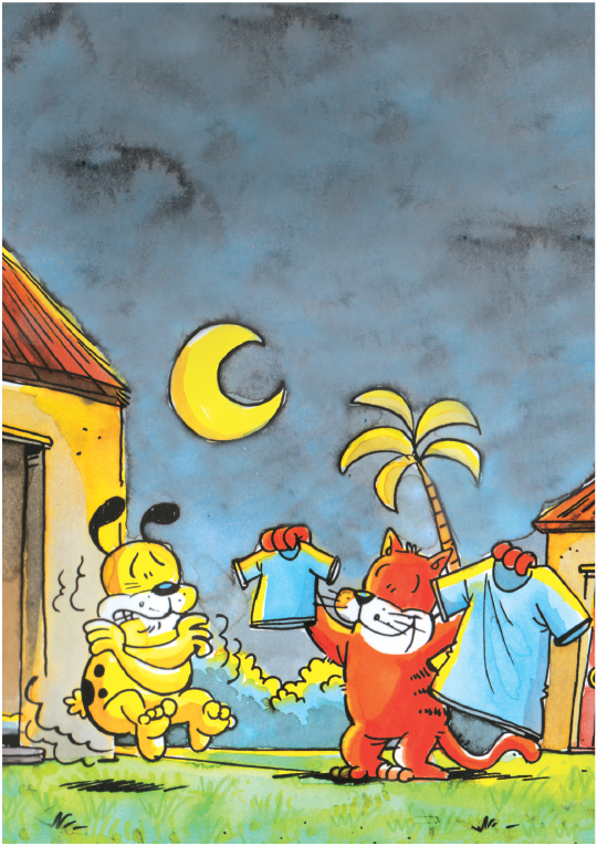 Image illustraton for the book:Cat &amp; Dog: Dog Is Cold