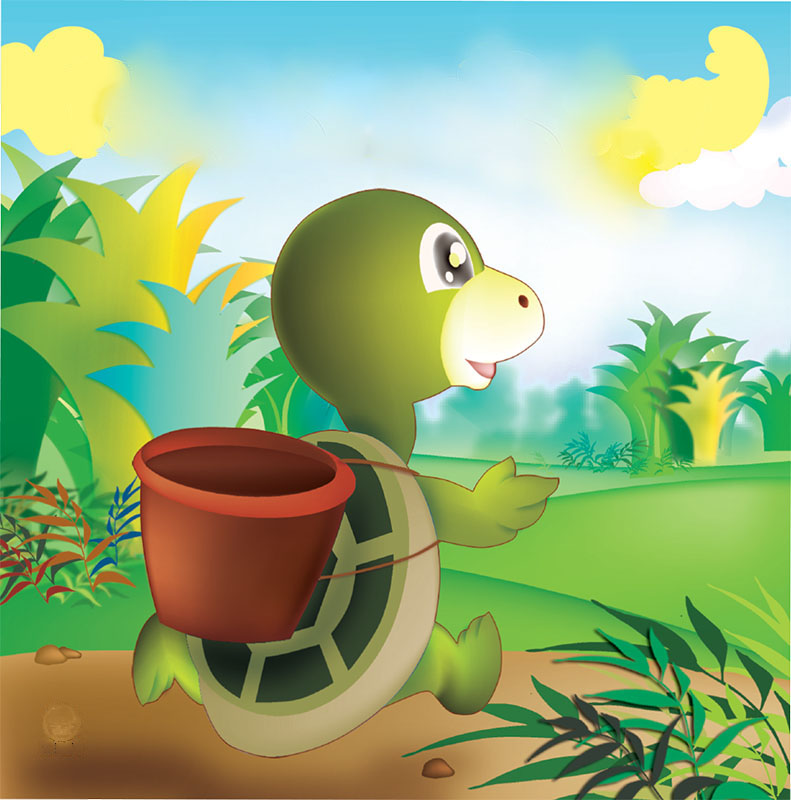 Image illustraton for the book:Little Tortoise's Trip to Market