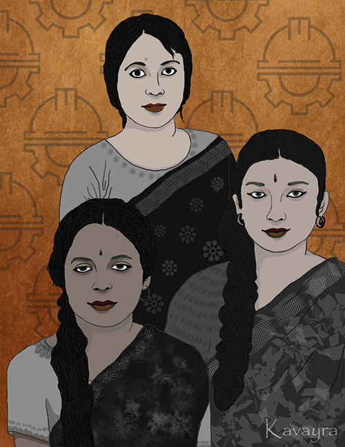 Image illustraton for the book:The Engineers: Khaleda Shahriar Kabir, Monawara Begum, and Shirin Sultana Chumki